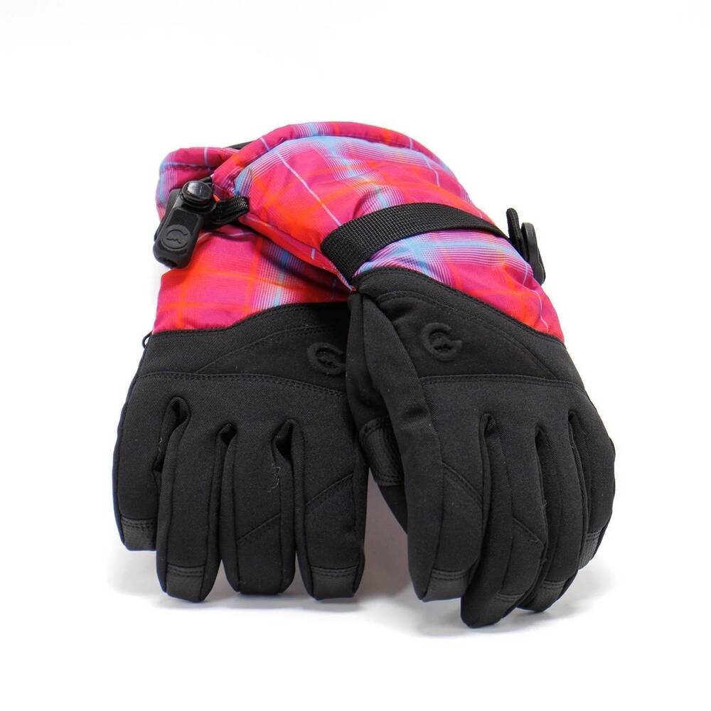 NEW GORDINI girl's stomp iii gloves in pink plaid